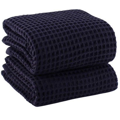 PÜSKÜL Natural 100% Turkish Cotton Waffle Hand and Kitchen Towels Set of 3