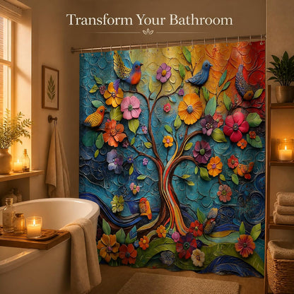 Boho Shower Curtain 72"x72" Water Repellent Polyester Fabric