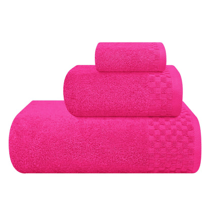 MyOwn Premium Cotton 6 Pack Towel Set for Bathroom, Contains 2 Bath Towels 28x55 inch, 2 Hand Towels 16x24 inch & 2 Wash Coths 12x12 inch, Ideal Everyday use, Compact & Lightweight - Black