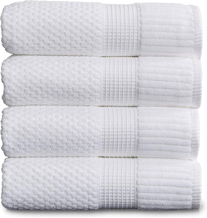 NY Loft 100% Cotton 4-Pack Bath Towel Set | White | Oeko-TEX | Quick-Dry