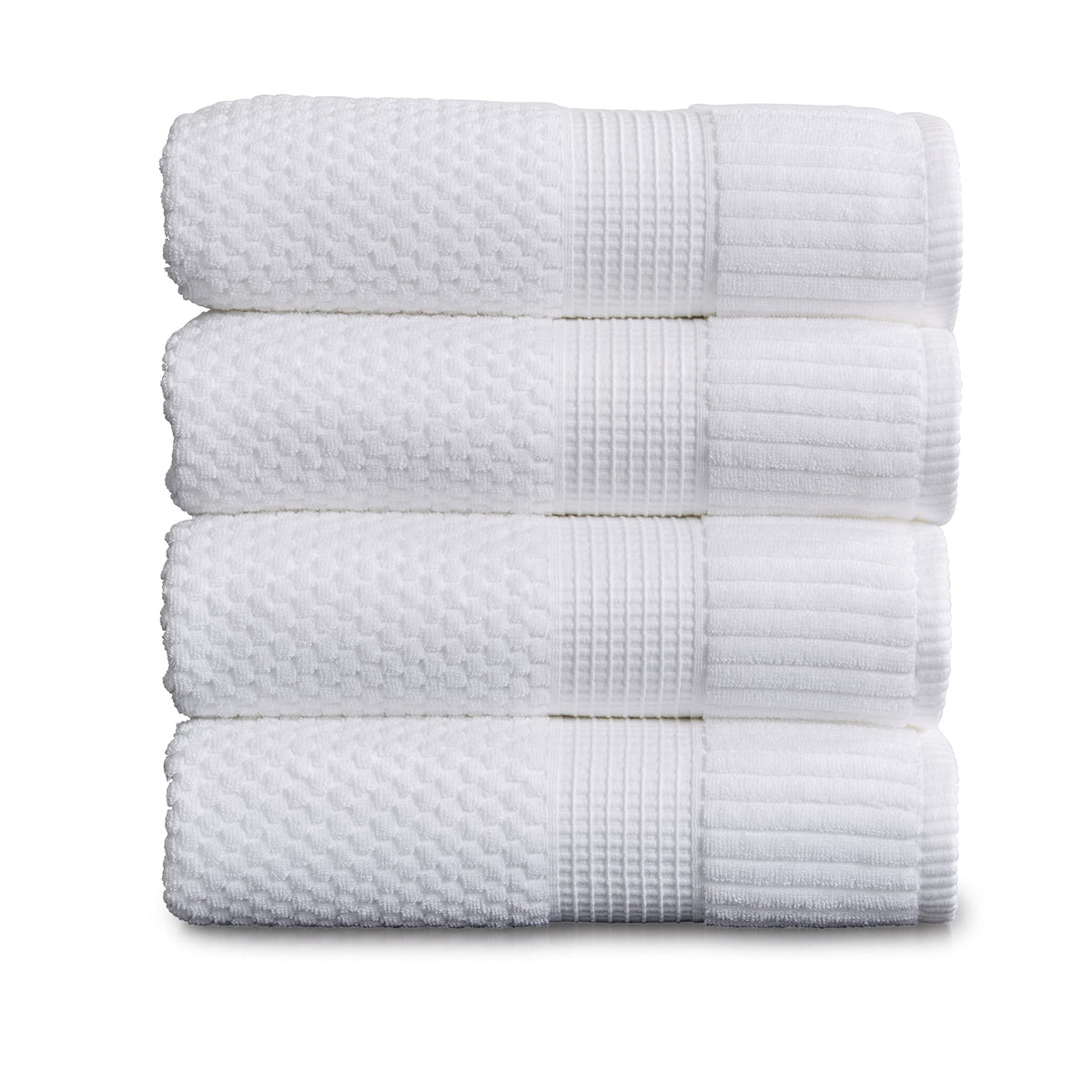 NY Loft 100% Cotton 4-Pack Bath Towel Set | White | Oeko-TEX | Quick-Dry