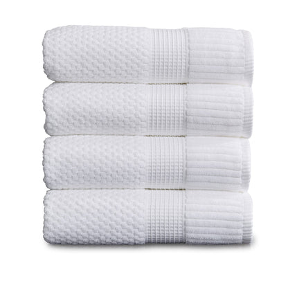 NY Loft 100% Cotton 4-Pack Bath Towel Set | White | Oeko-TEX | Quick-Dry