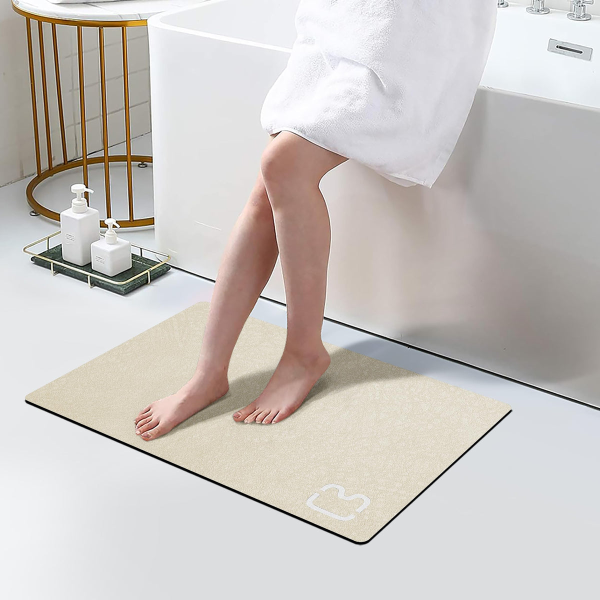 RUERYA Grey Long Bathroom Rugs Large Stone Bath Mats for Bathroom,15.7"x47"