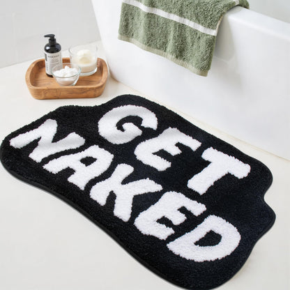 KOEXM Get Naked Bath Mat Long Runner Mat Cute Bathroom Rugs