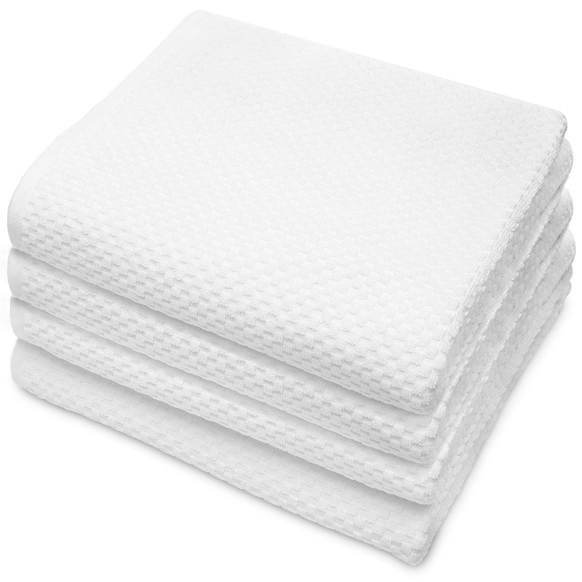 COTTON CRAFT Euro Spa Waffle Weave Bath Towels - Set of 4 Grey Towels