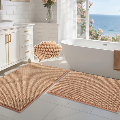 BSICPRO Bathroom Rugs Set 2 Piece, Light Blue, 20"x32" + 16"x24"