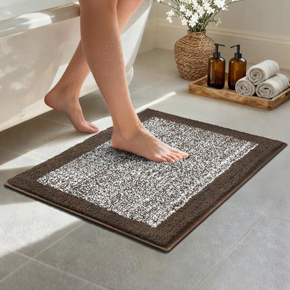 Long 2x4 Ft (48''x24'') Bathroom Rugs, Non Slip Washable Bath Mat Grey