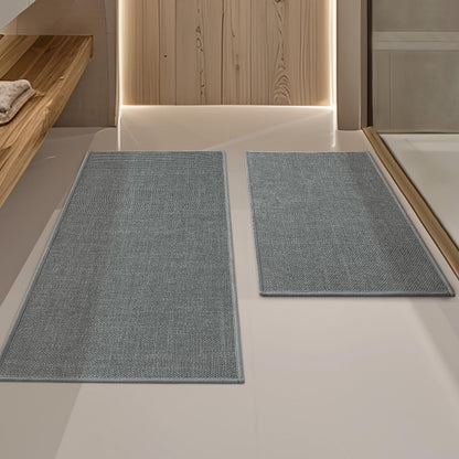YIHOUSE Bathroom Rugs Thin Bath Mat Sets 2 Pieces Quick Dry,Beige
