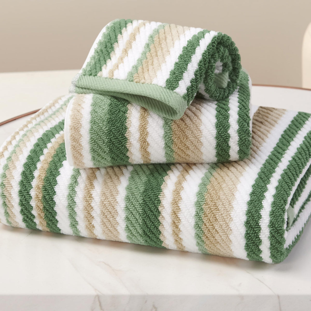 VOOVA & MOVAS Hand Towels 4 Pack, 100% Cotton, 16x27 in, Sage Beige
