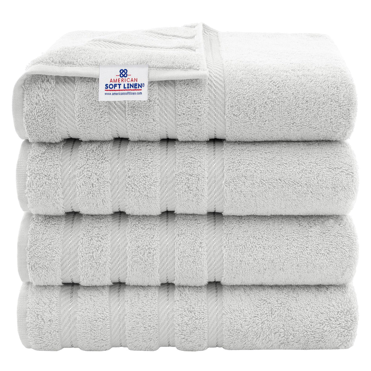 American Soft Linen 100% Cotton Luxury Turkish Towels, 4 PC Bath Towel Set