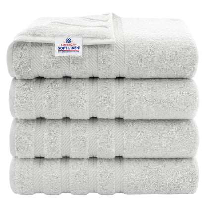 American Soft Linen 100% Cotton Luxury Turkish Towels, 4 PC Bath Towel Set