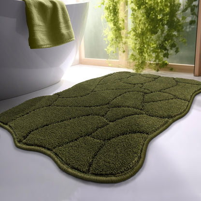 BSICPRO ‌Purple Bathroom Rugs, 24x36 Floral Bath Mats, French Rustic Style