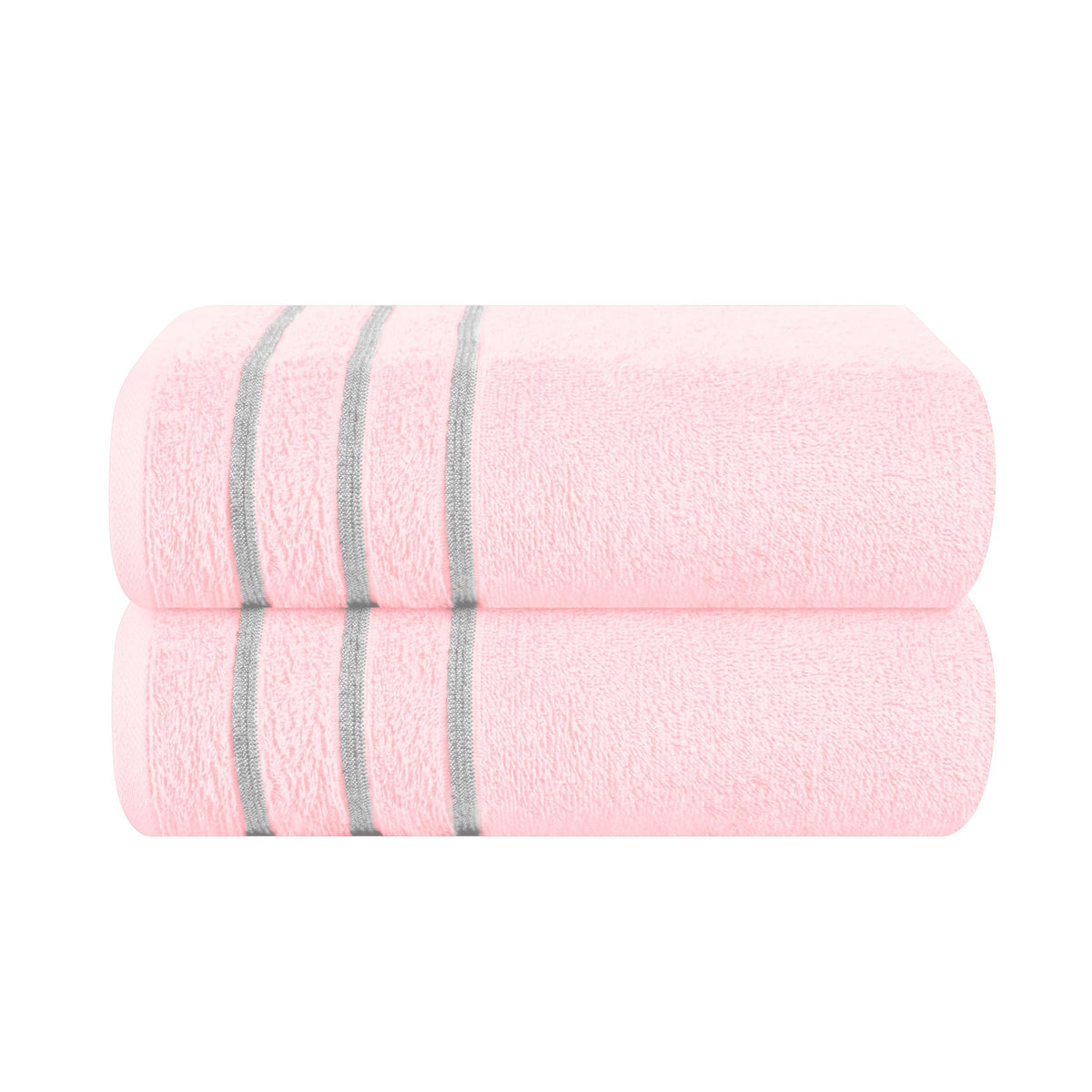 MyOwn Ultra Soft 6 Pack Cotton Towel Set, Contains 2 Bath Towels 28x55 inch, 2 Hand Towels 16x24 inch & 2 Wash Coths 12x12 inch, Ideal Everyday use, Compact & Lightweight - Pink, 71662