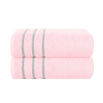 MyOwn Ultra Soft 6 Pack Cotton Towel Set, Contains 2 Bath Towels 28x55 inch, 2 Hand Towels 16x24 inch & 2 Wash Coths 12x12 inch, Ideal Everyday use, Compact & Lightweight - Pink, 71662