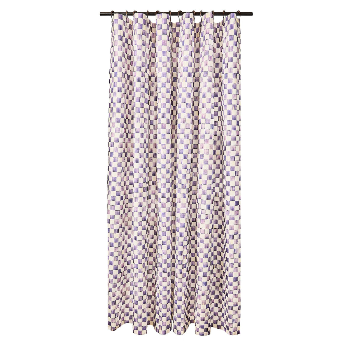 MACKENZIE-CHILDS Shower Curtain, Washable Fabric Shower Curtain for Bathroom Decor, 72" x 72", Purple-and-White Violet Check