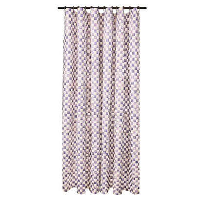 MACKENZIE-CHILDS Shower Curtain, Washable Fabric Shower Curtain for Bathroom Decor, 72" x 72", Purple-and-White Violet Check