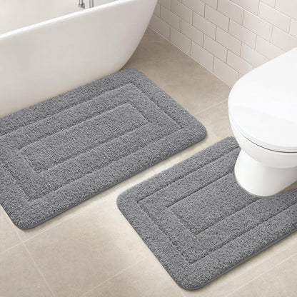 HOMORE Black Bathroom Rug 24x60 Inch Soft Absorbent Bathroom Runner Rug