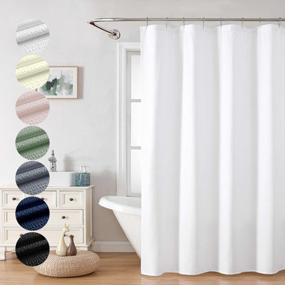 OVZME Berry Cute Shower Curtain, Embossed Textured Fabric Shower Curtain for Bathroom - Soft Cloth & Hotel Spa Luxury, Water Repellent, Machine Washable Shower Curtain, 72X72, Glacier Blue