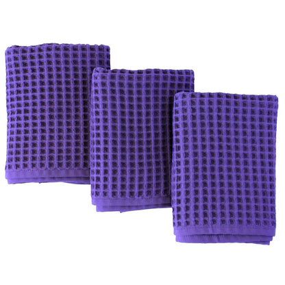 PÜSKÜL Natural 100% Turkish Cotton Waffle Hand and Kitchen Towels Set of 3
