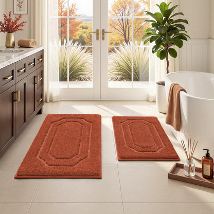 HOMEIDEAS Bathroom Rugs Sets 2 Piece Sage Green 16 * 24+20 * 32"