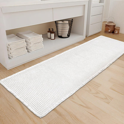 ZALL Tan Waffle Bath Mat,Super Absorbent Non Slip Bathroom Rug,Brown 18x30inch,Machine Washable Ultra Soft Floor Mats