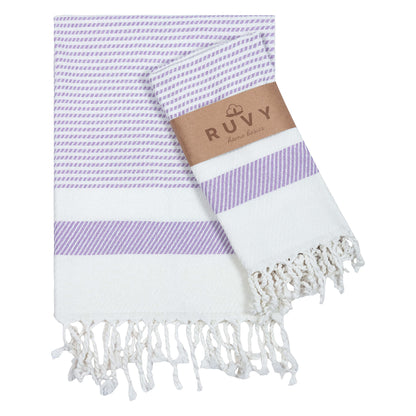 Ruvy Home Basics Turkish Hand Towels for Bathroom Set of 2 | 18"x40", Cotton | Decorative Towel for Bathroom, Kitchen, Dishcloth, Tea, Yoga, Face, Gym - Beige