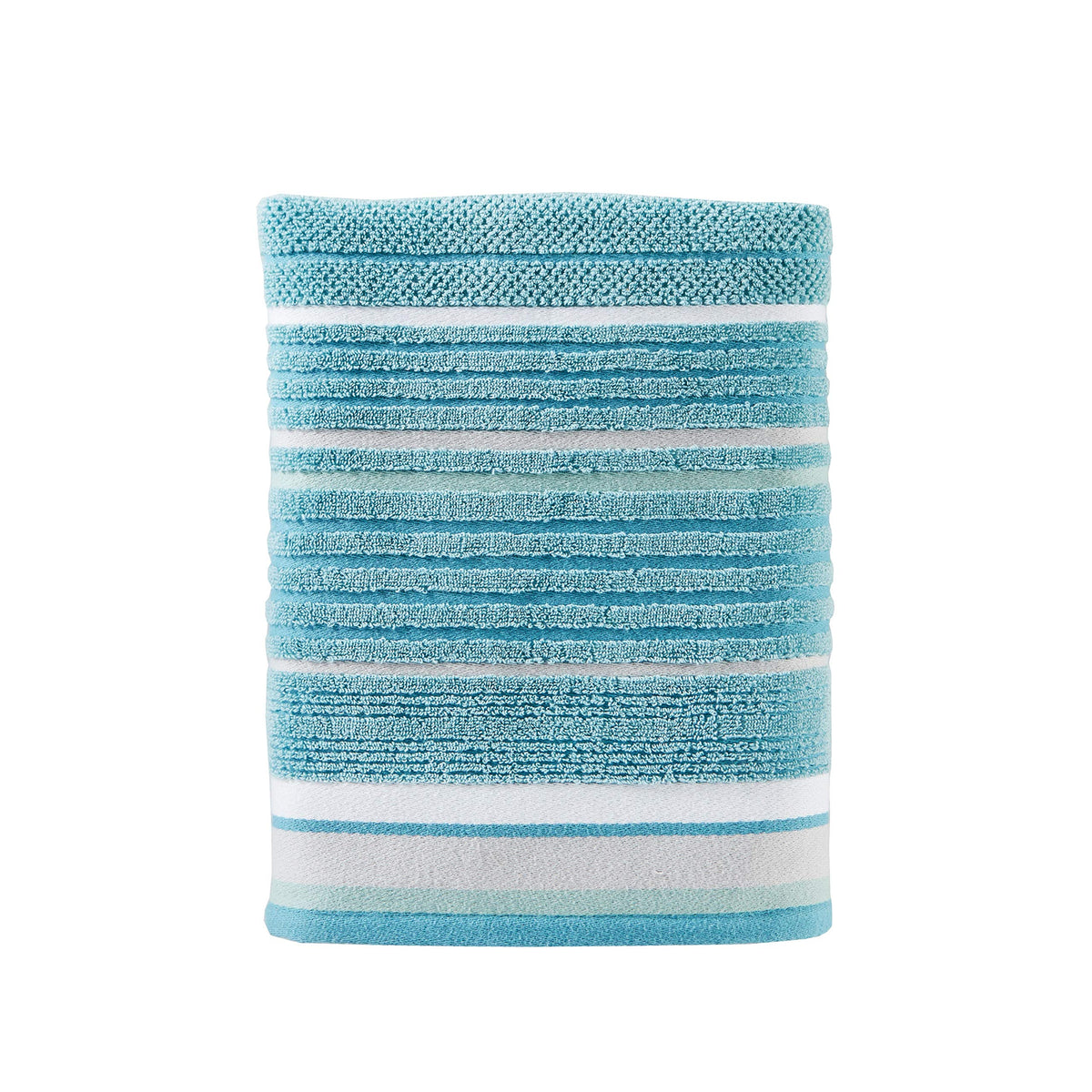 SKL Home Seabrook Stripe Hand Towel Set-2pc, Premium 100% Cotton, Teal