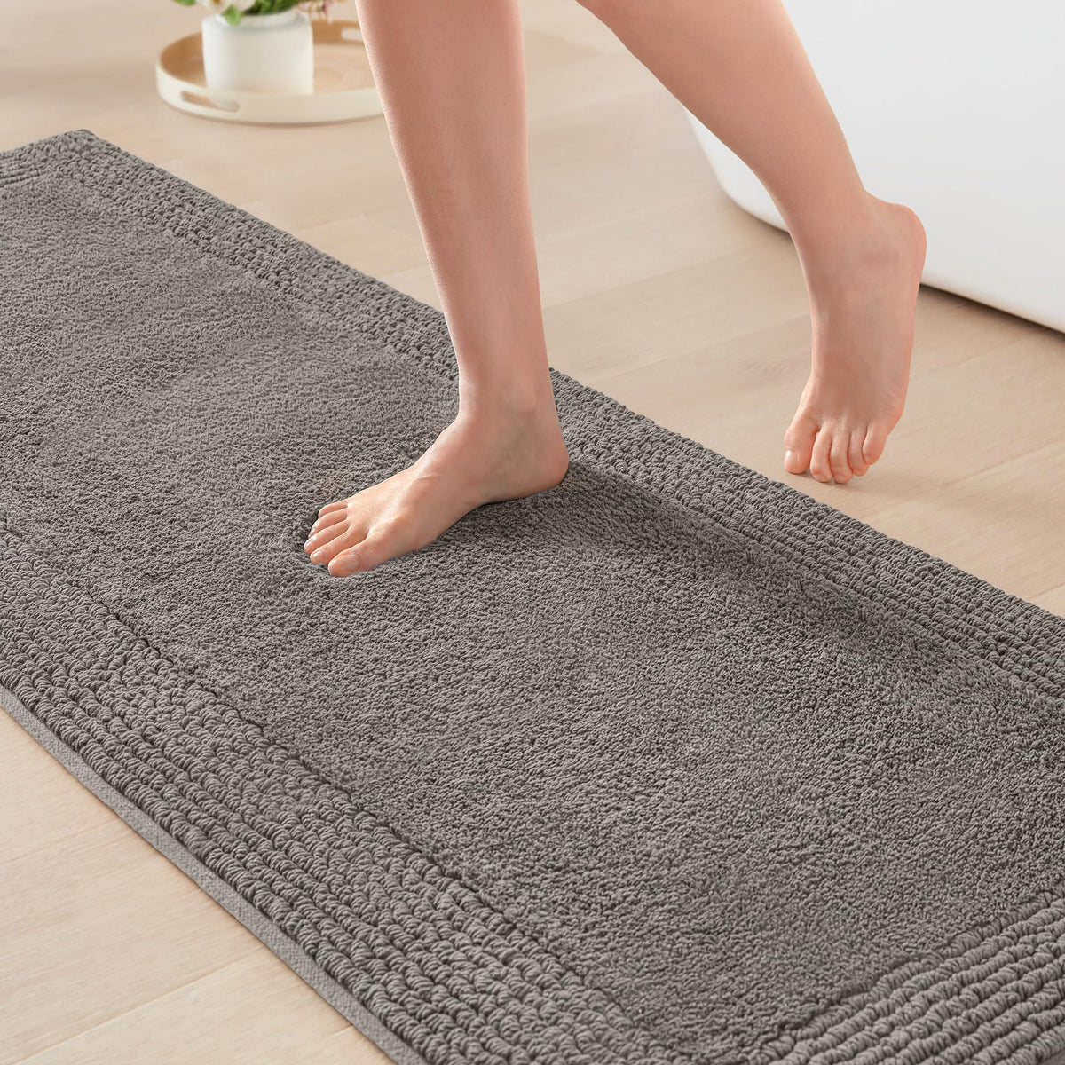 Madison Park Splendor Reversible 100% Cotton Bath Rug, 21 x 34, White