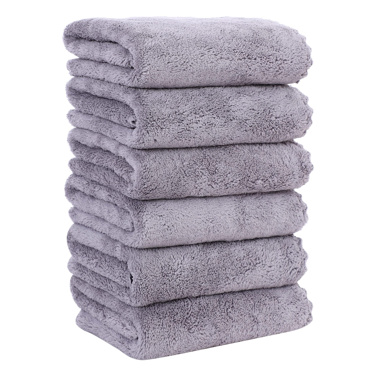 MOONQUEEN 6 Pack Premium Hand Towels - Quick Drying - Microfiber Coral Velvet Highly Absorbent Towels - Multipurpose Use as Hotel, Bathroom, Shower, Spa, Hand Towel 16 x 28 inches (Brown)
