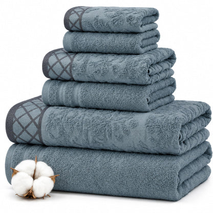 Modern Threads 6 Piece Bath Towel Set – Bathroom Towel Set with 2 Bath Towels, 2 Hand Towels & 2 Washcloths – 100% Cotton, Soft & Absorbent – Waffle (Classic Taupe)