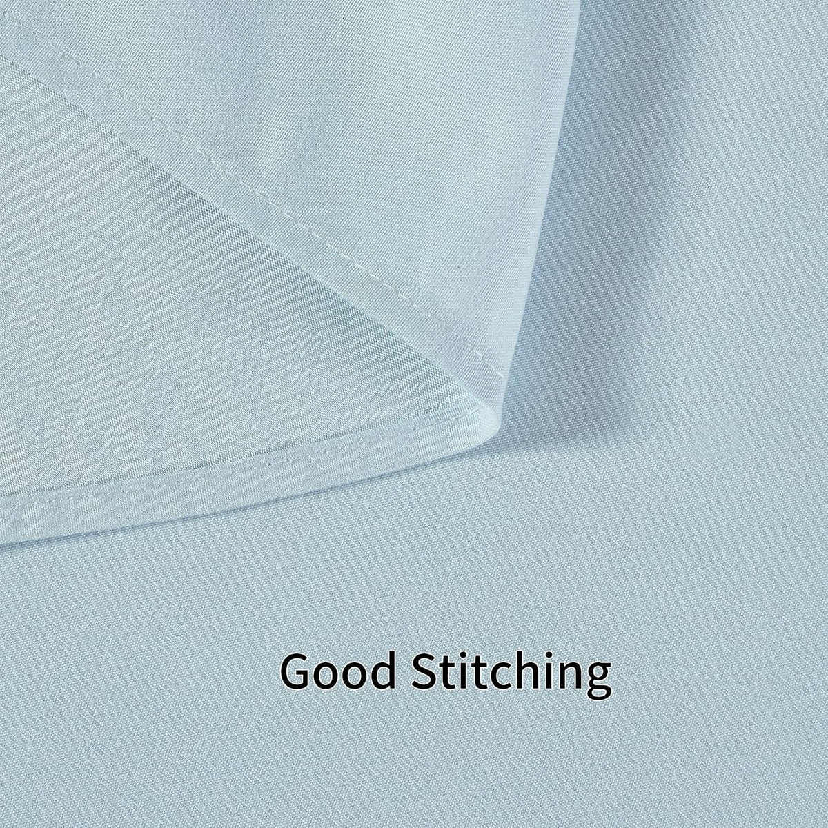 Light Blue Ruffle Shower Curtain Farmhouse Fabric Cloth Shower Curtains for Bathroom 72x72 Inches,Standard Size