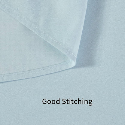 Light Blue Ruffle Shower Curtain Farmhouse Fabric Cloth Shower Curtains for Bathroom 72x72 Inches,Standard Size