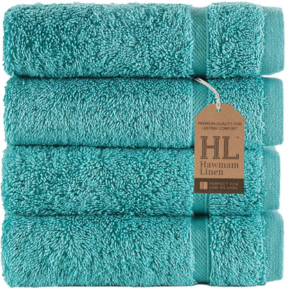 Hawmam Linen Cream 6 Piece Bath Towels Set for Bathroom Original Turkish Cotton Soft, Absorbent and Premium 2 Bath Towels, 2 Hand Towels, 2 Washcloths (Sea Salt)