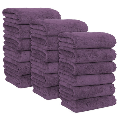 MOONQUEEN 6 Pack Premium Hand Towels - Quick Drying - Microfiber Coral Velvet Highly Absorbent Towels - Multipurpose Use as Hotel, Bathroom, Shower, Spa, Hand Towel 16 x 28 inches (Brown)