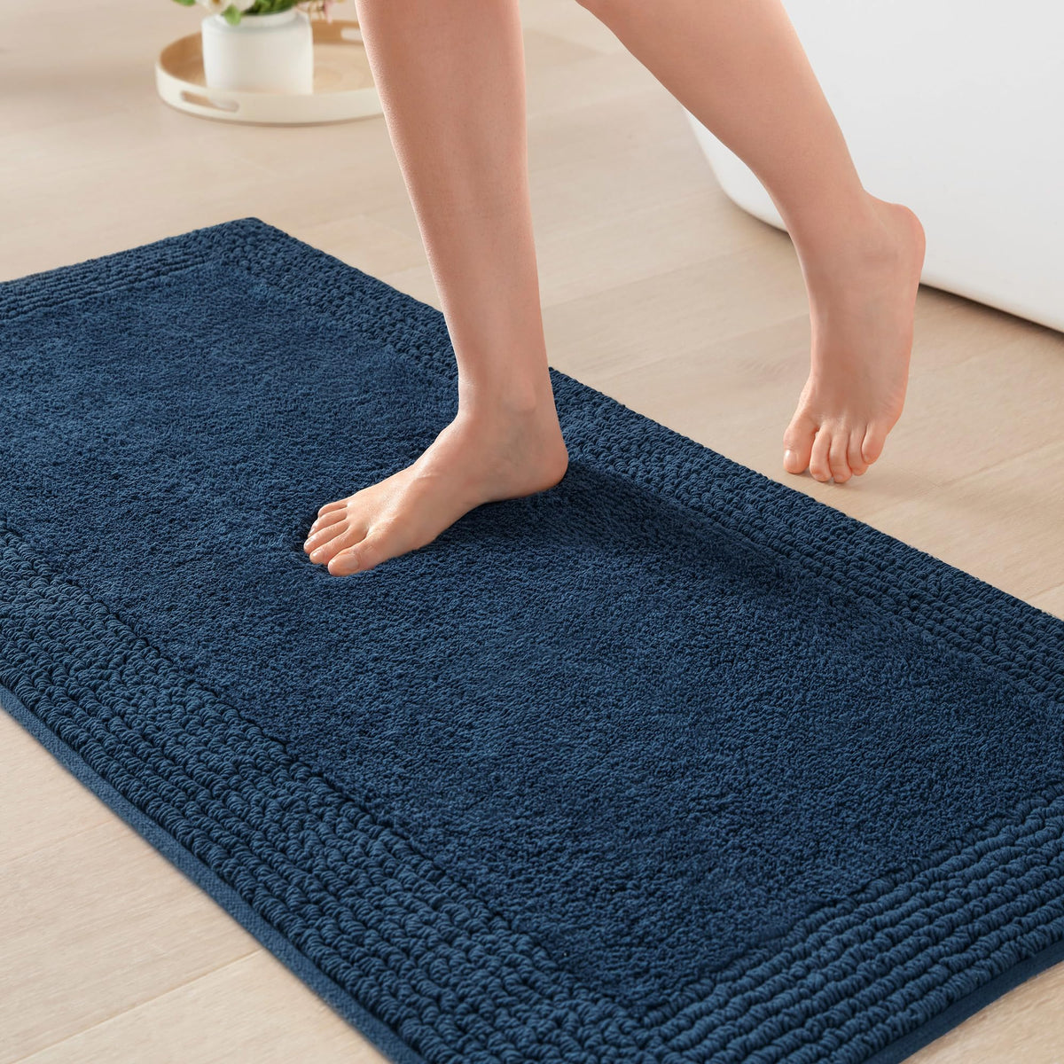 Madison Park Splendor Reversible 100% Cotton Bath Rug, 21 x 34, White