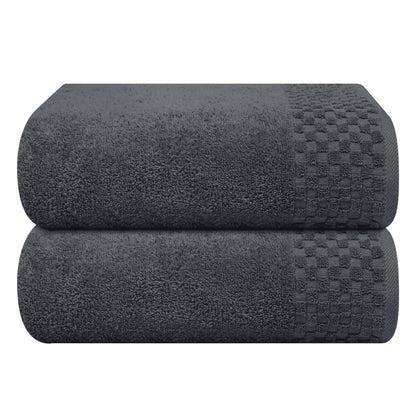 MyOwn Premium Cotton 6 Pack Towel Set for Bathroom, Contains 2 Bath Towels 28x55 inch, 2 Hand Towels 16x24 inch & 2 Wash Coths 12x12 inch, Ideal Everyday use, Compact & Lightweight - Black