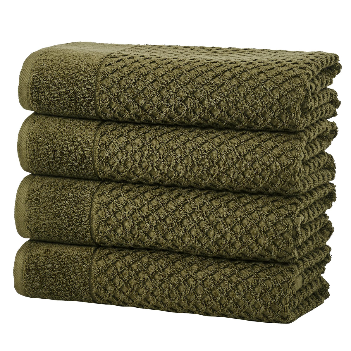 Great Bay Home Bath Towels - 100% Cotton 6 Piece Towel Set - Diamond Waffle Weave - Absorbent, Durable, Quick-Dry Towels for Bathroom (Copper)