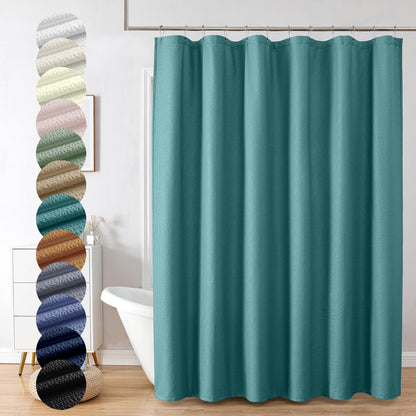 OVZME Berry Cute Shower Curtain, Embossed Textured Fabric Shower Curtain for Bathroom - Soft Cloth & Hotel Spa Luxury, Water Repellent, Machine Washable Shower Curtain, 72X72, Glacier Blue