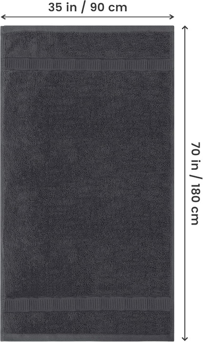 Utopia Towels Jumbo Bath Sheets, 2 Pack, 35x70 in, 600 GSM Cotton, Grey