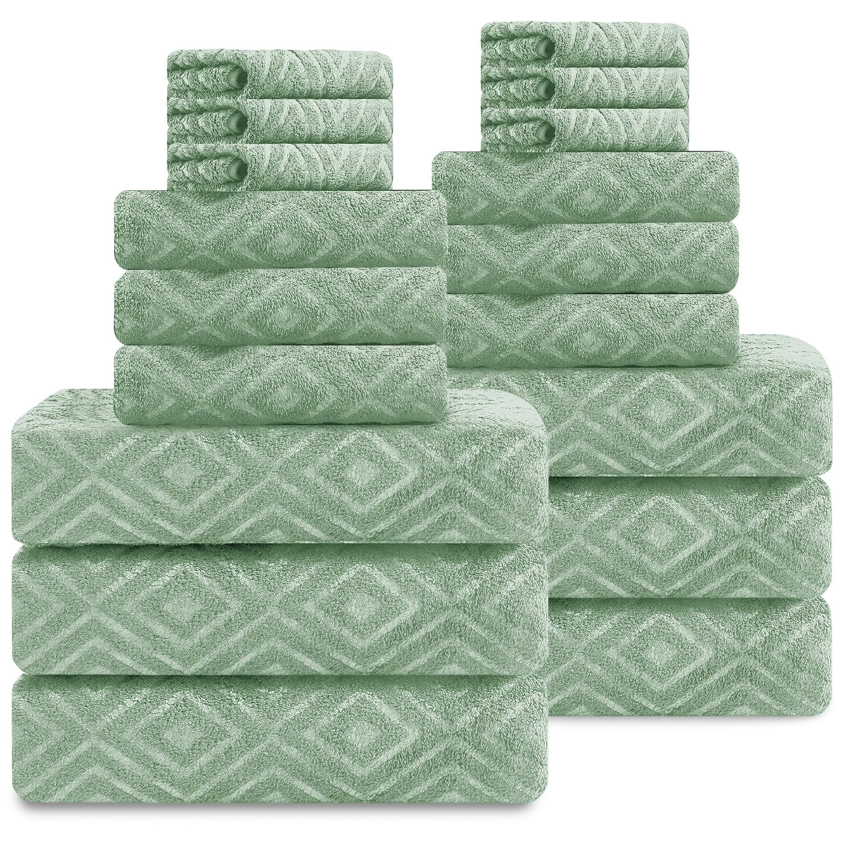Smuge 18-Piece Bath Towel Set, Include 6 Bath Towel Sheets, 6 Hand Towels and 6 Washcloths - Highly Absorbent Quick Dry 100% Microfiber,Ultra Soft Bathroom Towel Set (Dark Gray)