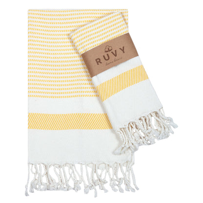 Ruvy Home Basics Turkish Hand Towels for Bathroom Set of 2 | 18"x40", Cotton | Decorative Towel for Bathroom, Kitchen, Dishcloth, Tea, Yoga, Face, Gym - Beige