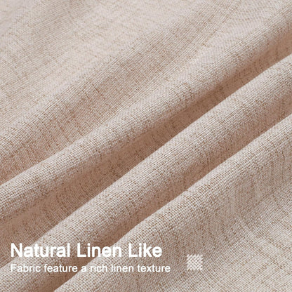 HIG Camel Linen-Like Pinch Pleated Shower Curtain, 72 Inch Wide, Fabric Bathroom Curtain with Memory Shape, Modern Neutral Solid Color, Machine Washable Privacy Cloth Curtain for All Season Use