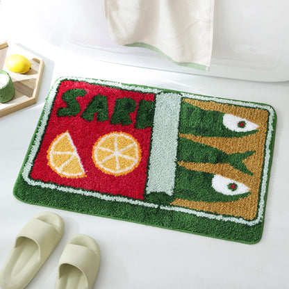 TRUEDAYS Sardine Bath Mat, Cute Bath Mat for Bathroom 20x30 Inch, Blue