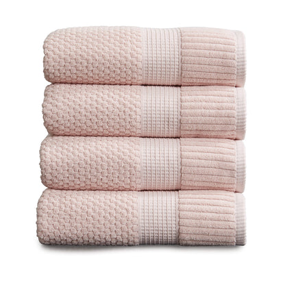 NY Loft 100% Cotton 4-Pack Bath Towel Set | White | Oeko-TEX | Quick-Dry