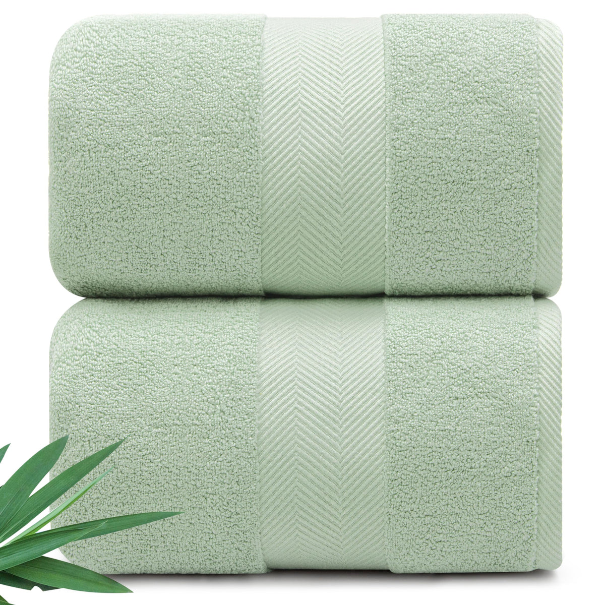 Alusa Home Ultra Soft & Plush Viscose from Bamboo Bath Towels - 700 GSM Luxury Bath Towels - 6 Piece Set - Super Absorbent & Quick Drying (Eucalyptus Green)