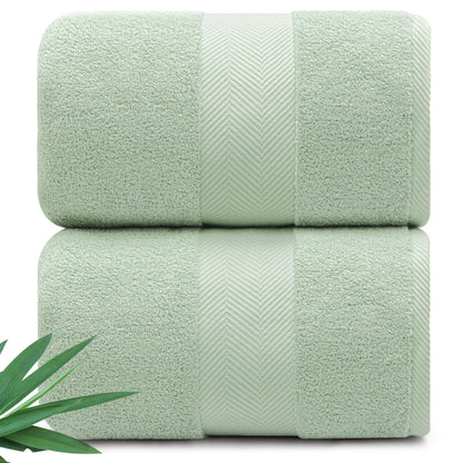 Alusa Home Ultra Soft & Plush Viscose from Bamboo Bath Towels - 700 GSM Luxury Bath Towels - 6 Piece Set - Super Absorbent & Quick Drying (Eucalyptus Green)