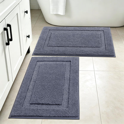 SHACOS Soft Microfiber Bathroom Rugs Set of 2 Pieces, White