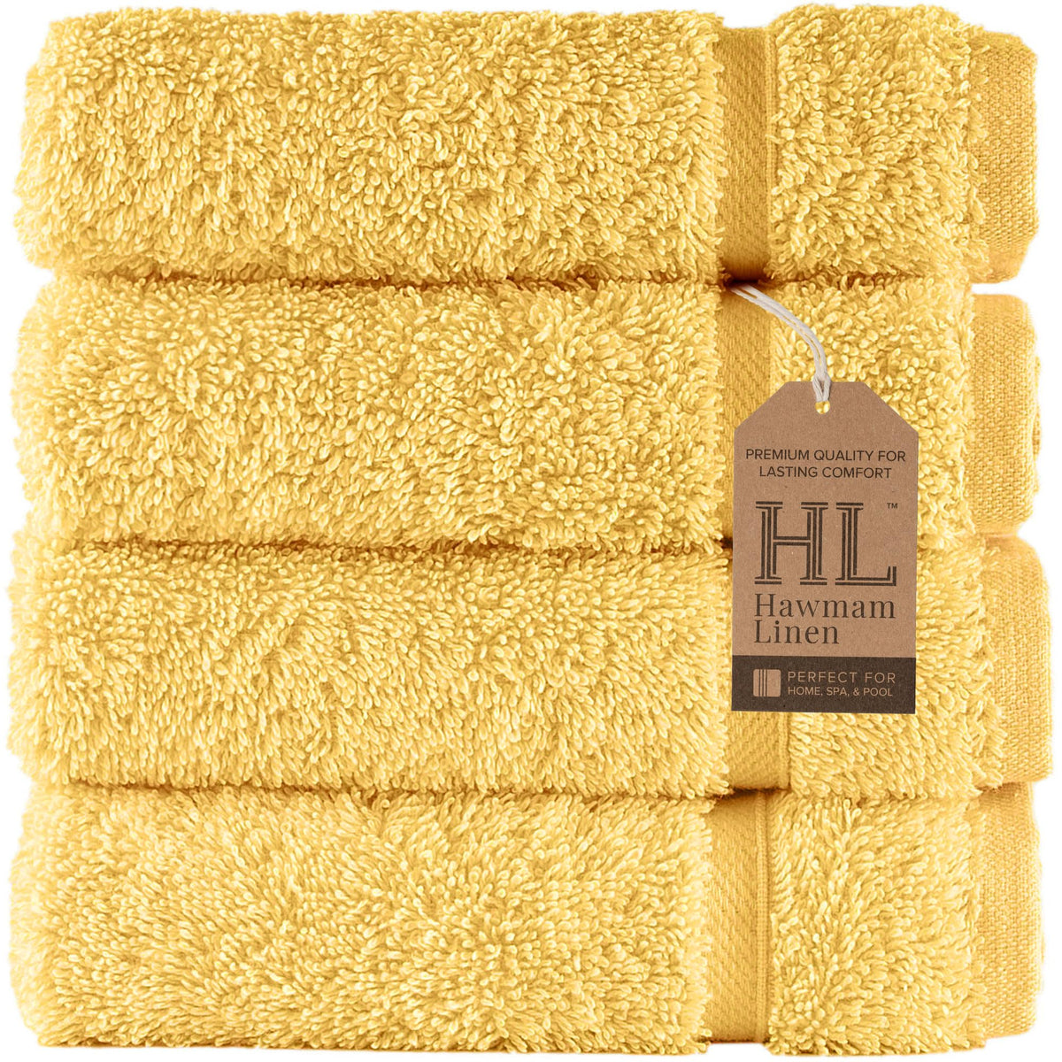 Hawmam Linen Cream 6 Piece Bath Towels Set for Bathroom Original Turkish Cotton Soft, Absorbent and Premium 2 Bath Towels, 2 Hand Towels, 2 Washcloths (Sea Salt)