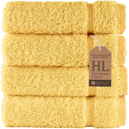 Hawmam Linen Cream 6 Piece Bath Towels Set for Bathroom Original Turkish Cotton Soft, Absorbent and Premium 2 Bath Towels, 2 Hand Towels, 2 Washcloths (Sea Salt)