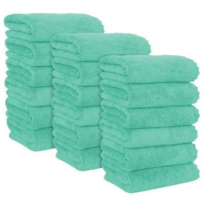 MOONQUEEN 6 Pack Premium Hand Towels - Quick Drying - Microfiber Coral Velvet Highly Absorbent Towels - Multipurpose Use as Hotel, Bathroom, Shower, Spa, Hand Towel 16 x 28 inches (Brown)